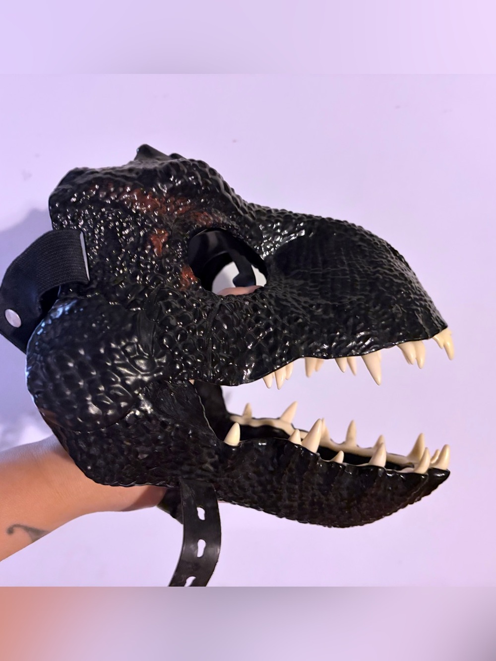 Black Reptile/Dragon Costume Mask with Teeth - Pets Reptile